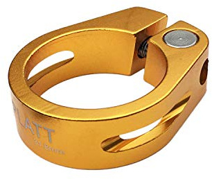 PLATT Fahrrad Sattelklemme super leicht Alu Sattelkloben 28,6/31,8/34,9 mm (Gold, 34.9MM)