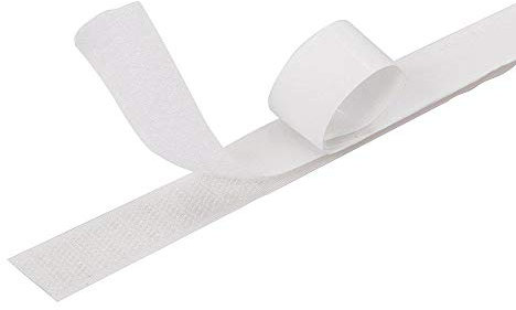 Self Adhesive Hook and Loop Strip Tape Set, Self Adhesive Sticky Tape, Double Sided Sticky Tape, Sticky Back Fastening Tape White 1.6cm-2m