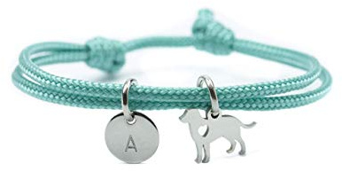 KLAPPERGLAS Armband Hund Katze, Mint Rosa, Edelstahl, Verstellbar