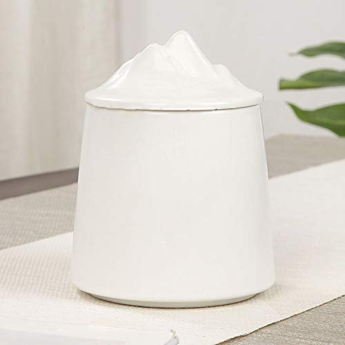 ZKHD Pot De Nourriture Vintage Style Chinois Bocaux De Stockage Boîtes Thé Boîtes Conserve Pot en Porcelaine pour Confiture, Épices, Café, Sucre Thé en Vrac,White