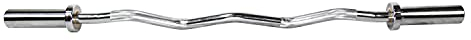 Hantelstange Curlstange Langhantelstange AsVIVA SZ1 kugelgelagert geeignet für 50mm Hantelscheiben, Länge der Stange: 120cm, verchromter Stahl, Langhantel Gym Krafttraining Hanteltraining