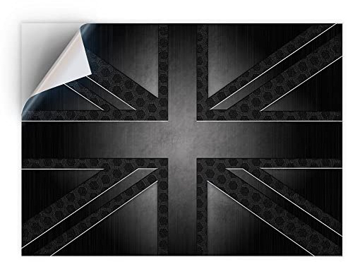1 x A4 Vinyl Sticker - Grunge Black British Union Jack Flag Art Print Decal - Sticky Back Sticker Sheet #21663