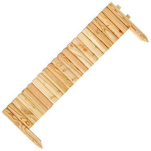 HolzFee Steckzaun Lärche 100 cm | Rasenkante Holz Holzzaun Beet-Umrandung