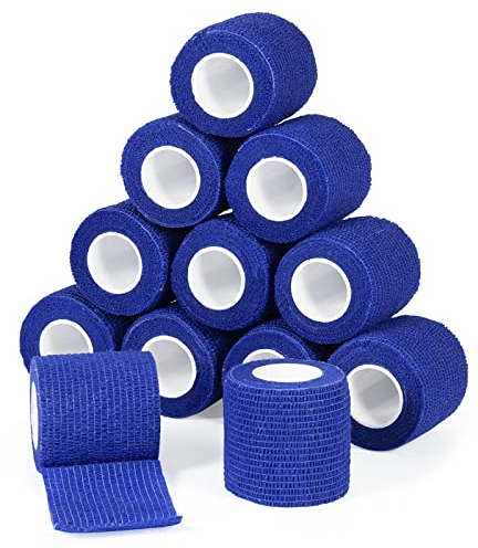 Sagafly Venda Cohesiva Envoltura Tape Vet Venda Cinta Bendaje Adhesiva 5cm x 4,5m Vendaje Autoadhesivo Deportiva Tape Cohesivo Vendas para Primeros Auxilios Deportes (Azul)