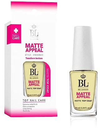 BL Matte Appeal: Matte Top Coat, No-Chip Quick-Dry Velvet Finish Top Coat | Long-Lasting, Salon Quality Matte Nail Varnish Top Coat