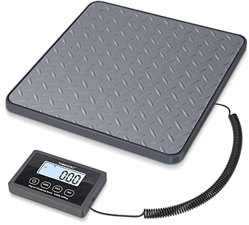 THINKSCALE Shipping Scale, 440 lbs/1 oz Highly Accurate Postal Scale with Hold/Tare/LCD Display, Lightweight Digital Postage Scale for Packages/Luggage/Post Office/Dog, Battery & AC Adapter Included