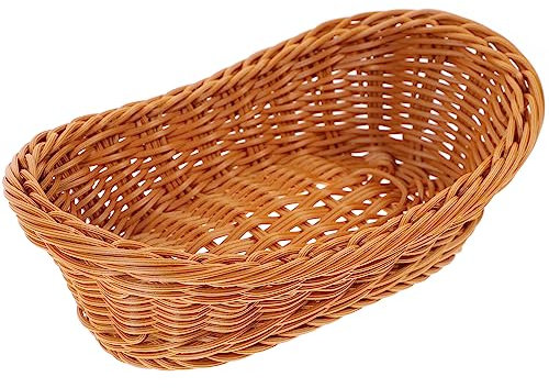 Cabilock Decorative Rattan Storage Basket Wicker Box Lid Practical Food Holder Fruit Tray