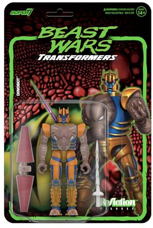 Super7 Transformers Beast Wars Dinobot, 10,2 cm Transformers-Actionfigur mit Zubehör, Klassische Cartoon-Sammlerstücke und Retro-Spielzeug
