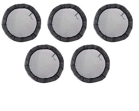 QOXEZY 5pcs Rain Barrel Net Rain Barrel Mesh Cover,Adjustable Water Barrel Cover Protection Lid Water Butt Net Protector with Drawstring for Outdoor Garden Lawn Patio