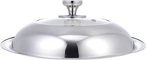 BAZAC Couvercle de poêle en acier inoxydable pour wok - 34 cm