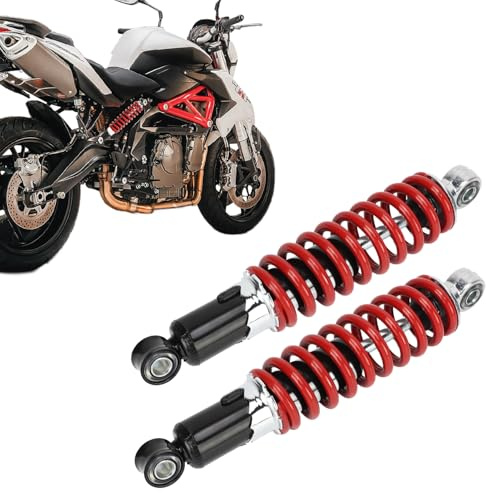 Tissting Motorrad Stoßdämpfer Hinten 250mm/9.84 Zoll Verstellbarer Dämpfung - Hintere Federdämpfer Für 50-125cc Go-Karts, Dirt Pit Bike, ATV, Moped Mit 1200 Lbs Tragfähigkeit Und 10mm Loch