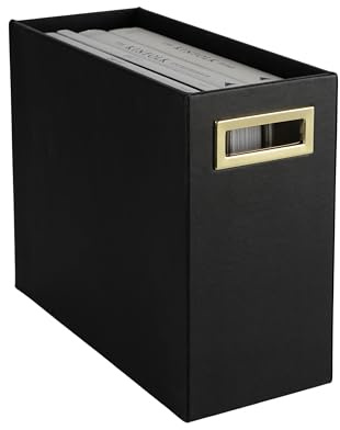 BLU MONACO | Black Leather Magazine Basket with Gold Handles | Floor Magazine Rack & Newspaper Stand | Modern Bathroom and Home Storage Organizer