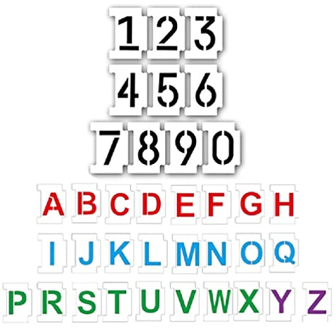 WUURAA DIY Dekorative Zahlen Buchstaben Schablonen Zeichnungsvorlagen Adressen Wandstoff Randstein Schablonen Set Adressen Zahlen