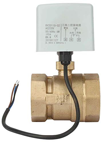 AC220V DN50 2 Zoll 2-Wege-3-Draht-Kugelhahn aus Messing mit Elektrischem Motor, Präzisionsstruktur, Keine Leckage für Lüftung, Heizung, Klimaanlage, Kühlung