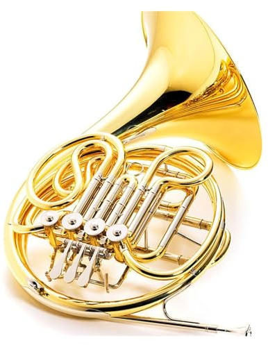 Professionelle Waldhorn Zweireihiges Messing-Waldhorn, Professionelle Performance, 4-Tasten-B-Waldhorn Mit Zubehör