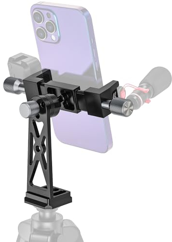 Adaptateur pour Trépied de Téléphone, Cenawin Support de Trépied de Smartphone en Métal avec 2 Griffes Froides, Arca-Swiss, Filetage 1/4 3/8, Rotative à 360° pour iPhone 15 14 13 Pro Max Samsung S23