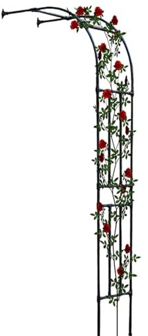Gartenbogen Wetterfest Halbbogen Metall Rosenbogen Rankhilfe Rankgitter Torbogen 120/150/220/240cm Breite Für Kletterpflanzen, Halb Rosenbogen Für Außen Gartenrasen(180x240cm)