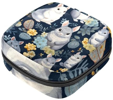 Chinchilla-1977 Tampon-Aufbewahrungstasche für Damenbinden, mit Reißverschluss, Perioden-Tasche für Teenager, Mädchen, weibliche Menstruations-Geldbörse