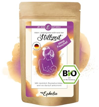 myEphelia Bio Stilltee [Ohne Fenchel] mit 21% Bockshornklee | professionell abgestimmte Bio-Rezeptur, Tee für Mütter nach der Geburt, bis zu 55 Tassen ohne Fenchel