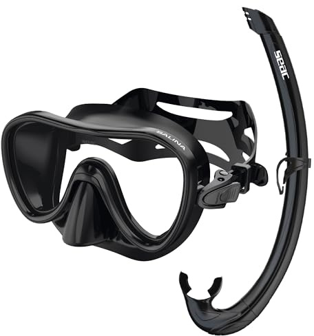SEAC Set Bis Salina Top, Set mit Salina-Maske und Top-Schnorchel aus Silikon für Erwachsene und Jugendliche, Schwarz