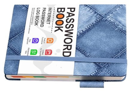 Passwort-Organizer, Passwortbuch mit alphabetischen Tabs - Adressbuch mit alphabetischen Tabs - 120-seitige Adressbücher für Senioren zum Aufzeichnen von Internet-Logins