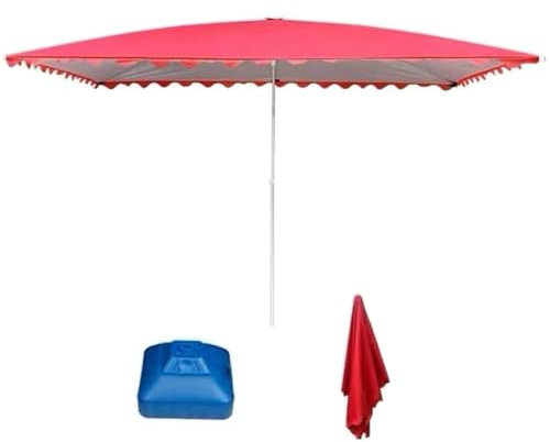 BVDHASDBT Parapluie D'extérieur en Porte-à-Faux for Grand Patio, Parasol De Marché De Table, Parasol De Patio Éclairé, Bouton Poussoir Facile, for Jardin, Terrasse, Cour, Piscine(Red,2.5X2.5M)
