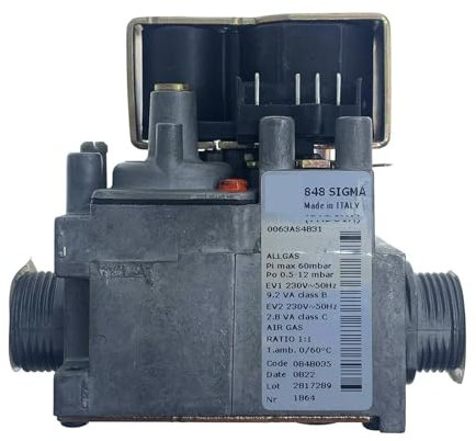 QCKRTAU Vanne gaz 0848035 Compatible avec chaudière à gaz Sit 848 Sigma, Compatible avec Ariston 65102247 et Vaillant