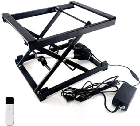 Elevador de Tijeras de eléctrico Mesa eléctrica, mescentro, mescomedor, Plataforma Ajustable en Altura, Control Remoto con Cable/inalámbrico, Marco de Hierro pl