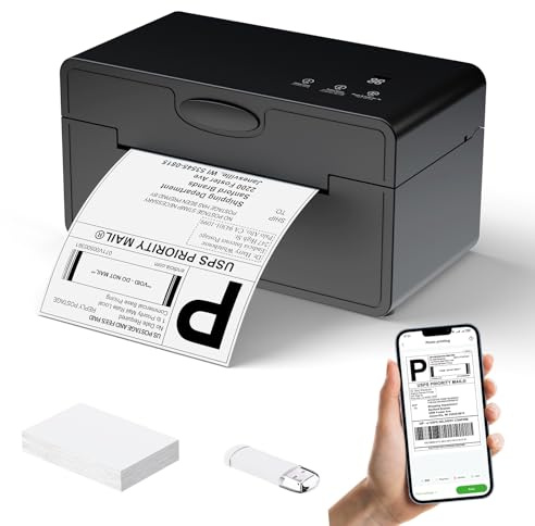 PeriPage Bluetooth Thermal Shipping Label Printer, Wireless 4x6 Shipping Label Printer for Shipping Packages, Support mobile and windows
