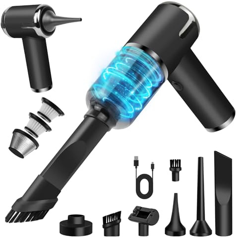Car Vacuum Cleaner, 9000 Pa Handheld Vac Cleaner Cordless, Lightweight Rechargeable Vacuum with Brush, Dust Buster Mini Vacuum Cleaner for Car, Home and Pet Hair Cleaning