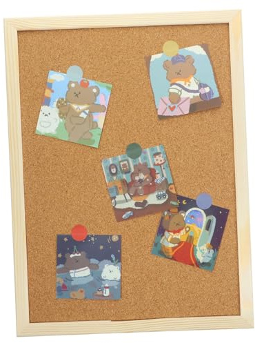 HOMSFOU 1 Satz Kork Pinnwand Dekorative Korktafel für Wand Wiederverwendbare Memoboard mit Holzrahmen für Notizen Fotos und Ankündigungen im Büro oder Zuhause