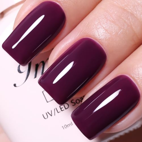 Imtiti Smalto Gel Viola Scuro 10ml Lunganente Soak Off UV LED Smalto Gel Autunno Salon DIY a Casa Regalo per Donne
