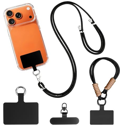 Liuliushun Laccio per Cellulare da Collo e Cinturino da Polso per Telefono, Collana Porta Cellulare da Collo, Tracolla per Cellulares, Cordino Telefono, Cordino Retrattile per Cellulares e fotocamera