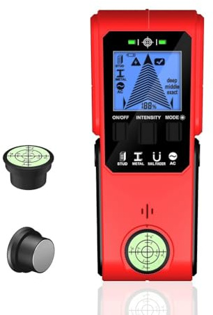 Gettimore Détecteur mural multifonctionnel en métal pour goujons et fils AC, portée de 60 mm, écran LCD avec alerte audio