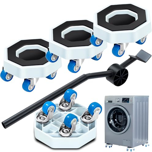 Juego de 6 Sruedas para Muebles Pesados, 360°Ruedas Giratorias, Capacidad de Carga 400 kg, 4 Ruedas con Freno, Elevador de Muebles para Sofá, Armario, Lavadora, Frigorífico
