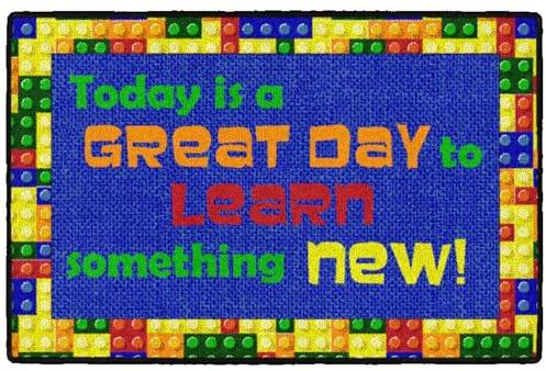 Flagship Carpets Childrens Multicolor Welcome Mat for Classroom or Kids Home School Room, Kids Room and Playroom or Entryway Rug, 2' x 3', Great Day to Learn