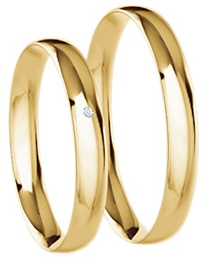Verlobungsringe Eheringe Trauringe Partnerringe 2 Ringe 5mm Breite in 333 Gold *MIT PROFIL AUSWAHL* Klassische Ringe (Profil 9)