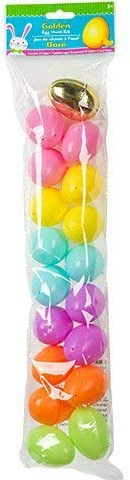Greenbrier International Golden Egg Hunt Kit (18 Pack) Hinged 6 Asst Colors + 1 Golden Egg