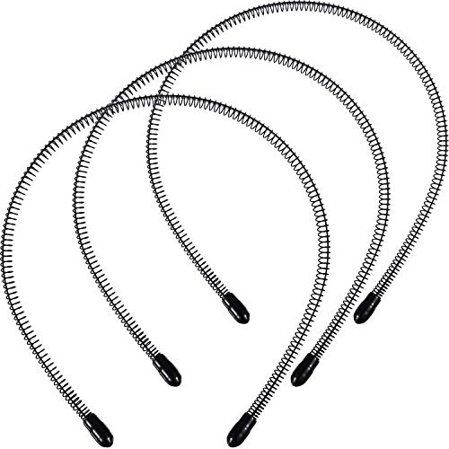 Unisex Haarband Metall Stirnband Schwarz Stirnband Feder Wellig Rutschfeste Männer Damen Sport Mode Kopfbedeckung (3 Stücke)