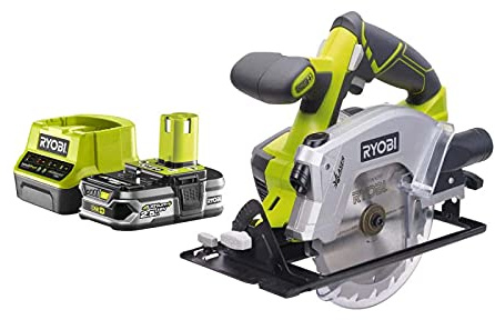 Pack RYOBI Scie circulaire 18V One+ diamètre 150 mm RWSL1801M - 1 Batterie 2.5Ah - 1 Chargeur rapide RC18120-125