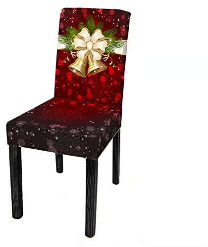 Weihnachten Stuhlhussen Stretch 2/4/6er Set, Chickw1 Universal Abnehmbare Waschbar Christmas Drucken Elastischer Stuhlbezug Für Hochzeit, Hotel, Partys Deko, 4 Stück