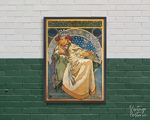 Vintage Posteria Poster 40x60 cm Anschlag Wandbilder Schlafzimmer Deko Ohne Rahmen WandKunst Posters Moderne Zimmer Bild Bilder Vintage Wand Kunst - Prinzessin Hyazinthe