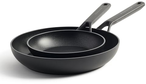 KitchenAid Classic Forged Hard Anodized PFAS-Free Healthy Ceramic Non-Stick, 20 cm and 28 cm Frying Pan Set, Induction, Oven Safe, Black