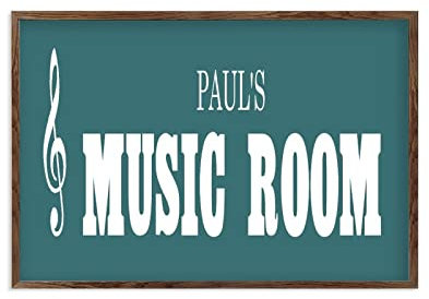 by Unbranded Framed Wooden Plaque Door Artwork Decoration Music Room Sign Rusitc Wood Hanging Plaque Farmhouse Wooden Signs for Kitchen Bathroom 8x12 Inch
