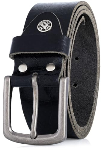 LINDENMANN Gürtel Herren Vollledergürtel aus Büffelleder 40 mm breit Jeans-Gürtel XL schwarz