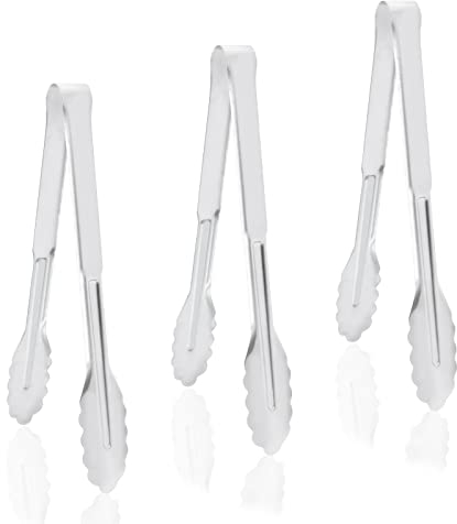3-Pack Küchenzange, TACYKIBD Edelstahl Kochzange und Servierzange, 12'' Hitzebeständige Grillzange zum Kochen Servieren Braten Grillbuffet Salat Eis Pasta Hotel