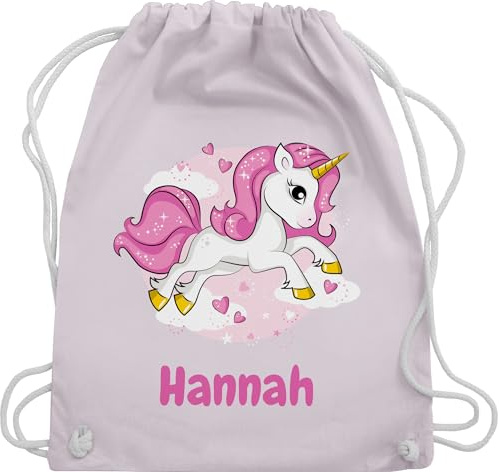 Turnbeutel Rucksack - Einhorn Name I Unicorn I Einhörner - Unisize - Pastell Rosa - einhornrucksack unicorns beutel kinderturnbeutel einhörnern stoffbeutel turnsackerl kindergarten kinder