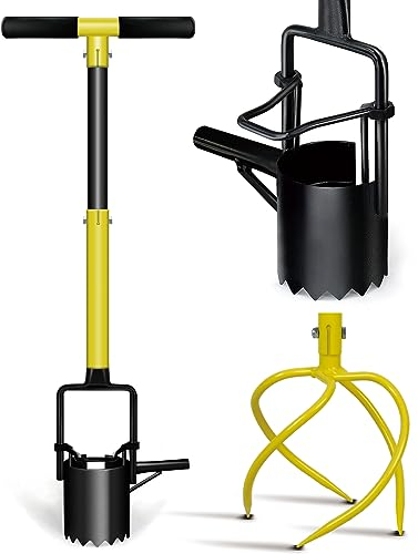 GARDTECH 2-in-1 Gartenkralle mit Stiel - Blumenzwiebelpflanzer, Abnehmbarer Krallenzüchter mit komfortablem Griff, Handkultivator und Zwiebelpflanzer in einem