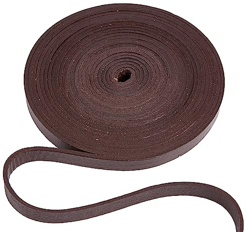 GORGECRAFT 12mm Flaches Echtlederband 5m Rindslederstreifen 2mm Dick Kokosnussbraunes Lederband Schnurseil Für Armbänder Halsketten Gürtel Stiefel Spitze Schmuckherstellung Flechten DIY-Handwerk
