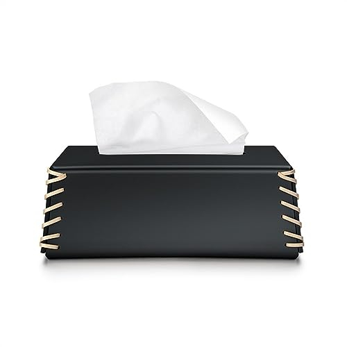 Kosmetiktücher Box Wohnzimmer-Taschentuchbox aus Leder, hohe Schreibtisch-Papierschublade, Taschentuch-Aufbewahrungsbox for den Esstisch im Haushalt für Esszimmer Badezimmer Schlafzimmer(B)